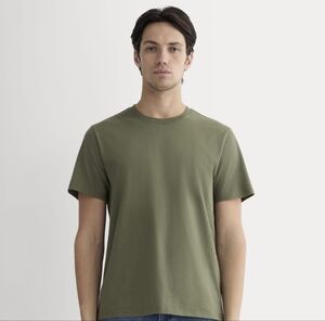 Everlane T Shirt Mens Army Green Short Sleeve Crew Organic Cotton Lightweight